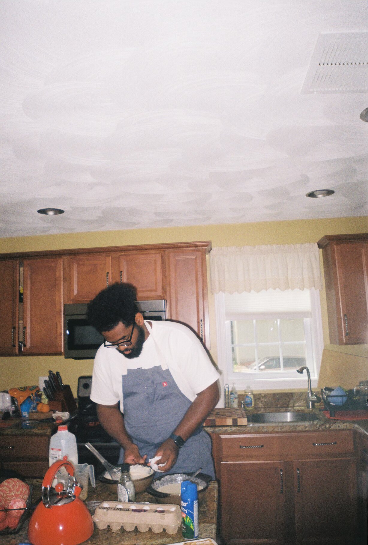 Chef Myles prepping in the home kitchen