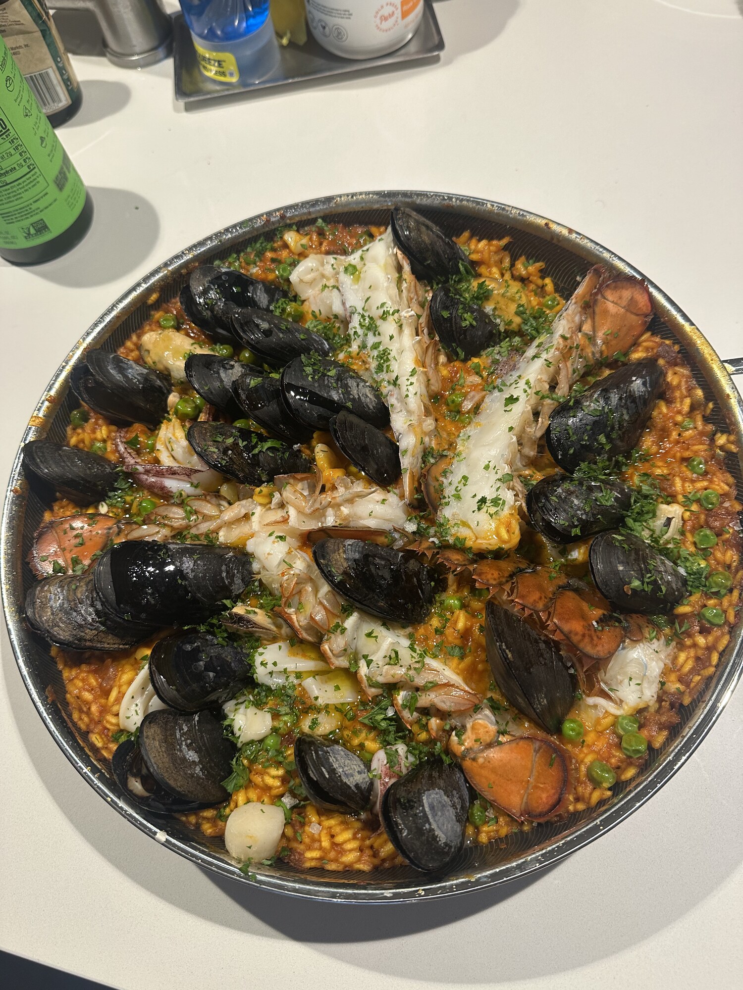 Seafood paella